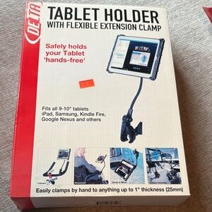 Black Tablet Holder with Flexible Extension Clamp